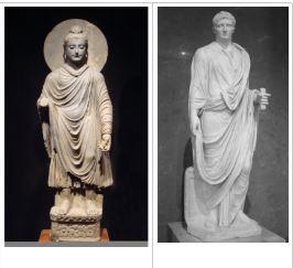Drapery of Budha and Roman Imperial Statues
