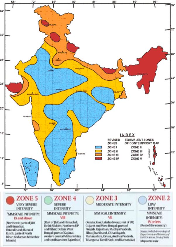 Indian Earthquake Zones