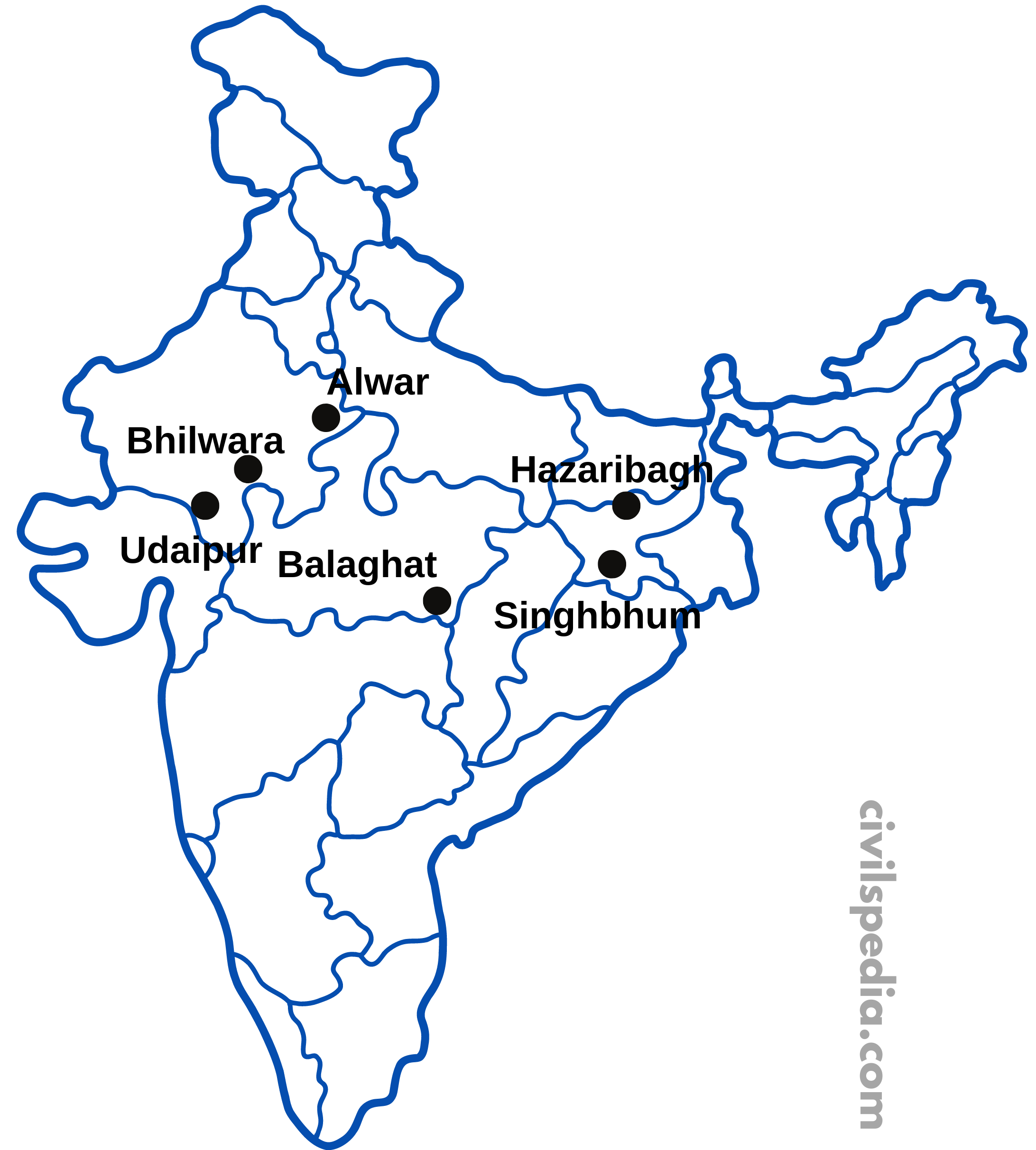 Copper ore distribution in India