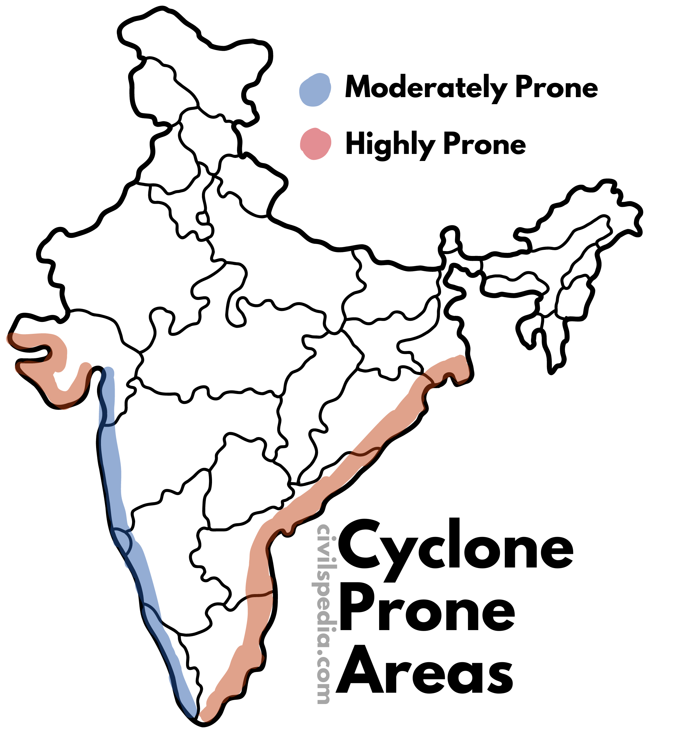 Cyclone Prone Regions in India