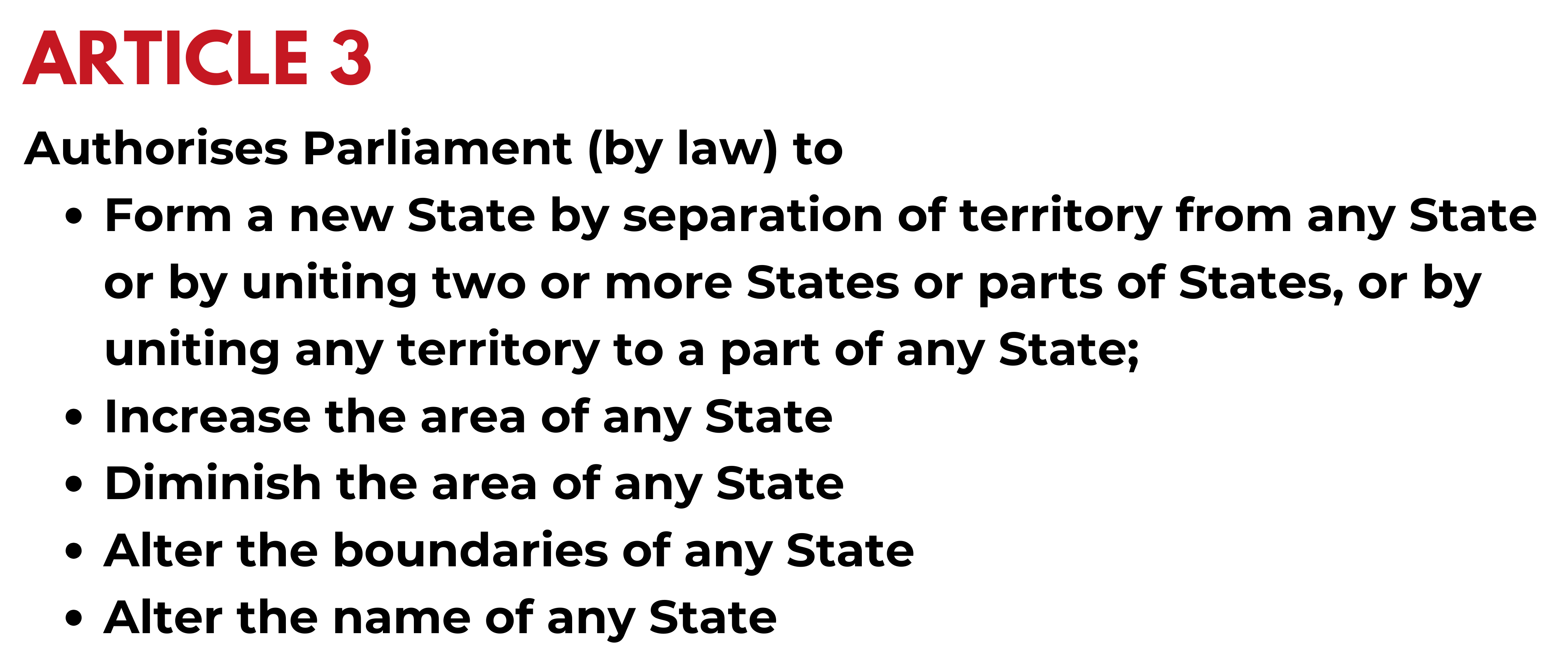 Article 3 of Indian COnstitution